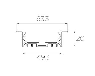 Встраиваемый профиль DL-V 6420 Anod