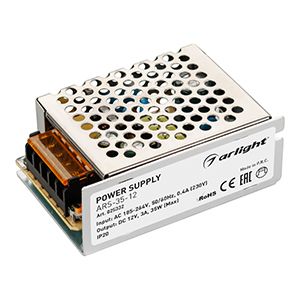 Блок питания ARS-35-12 (12V, 3A, 35W) (IP20 Сетка, 2 года)