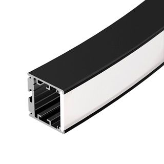 Профиль SL-ARC-3535-D1500-W90 BLACK (1180мм, дуга 1 из 4) (Алюминий)