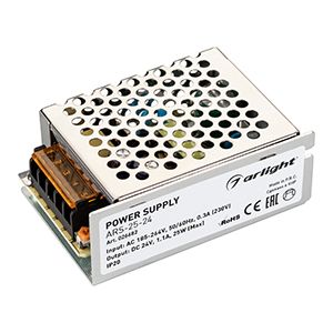Блок питания ARS-25-24 (24V, 1.1A, 25W) (IP20 Сетка, 2 года)