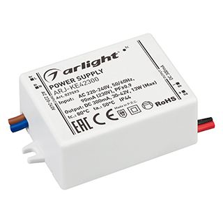 Блок питания ARJ-KE42300 (13W, 300mA, PFC) (IP44 Пластик, 5 лет)