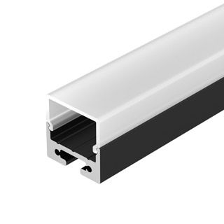 Профиль с экраном SL-LINE-2011M-2500 BLACK+OPAL SQUARE (Алюминий)