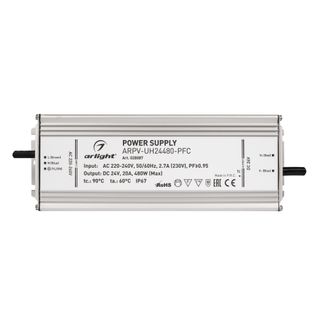Блок питания ARPV-UH24480-PFC (24V, 20A, 480W) (IP67 Металл, 7 лет)