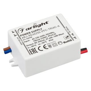 Блок питания ARJ-KE40250-PFC-TRIAC-A (10W, 250mA) (IP44 Пластик, 5 лет)