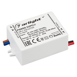 Блок питания ARJ-KE42250 (11W, 250mA, PFC) (IP44 Пластик, 5 лет)