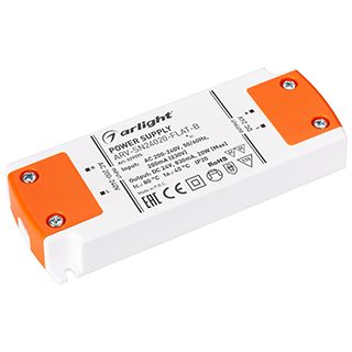Блок питания ARV-SP-24020-FLAT-B (24V, 0.83A, 20W) (IP20 Пластик, 5 лет)