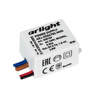 Блок питания ARJ-KE04700-MINI (2.8W, 700mA) (IP20 Пластик, 5 лет)