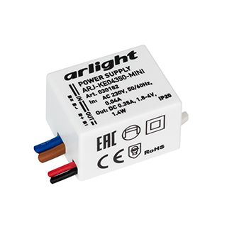 Блок питания ARJ-KE04350-MINI (1.4W, 350mA) (IP20 Пластик, 5 лет)