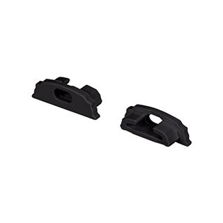 Заглушка ARH-BENT-W18 BLACK с отверстием (Пластик)