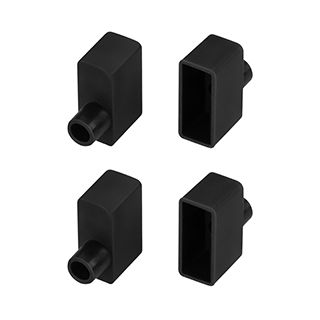 Заглушка WPH-FLEX-0616-SIDE BLACK с отверстием (Пластик)