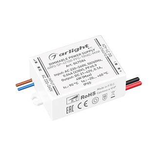 Блок питания ARPJ-SP-42100-PFC-TRIAC-MINI (4W, 21-42V, 100mA) (IP65 Пластик, 5 лет)