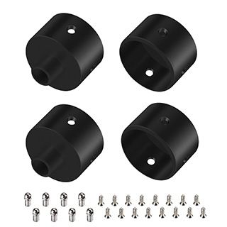 Заглушка WPH-FLEX-D22-360deg BLACK ALU с отверстием (Металл)