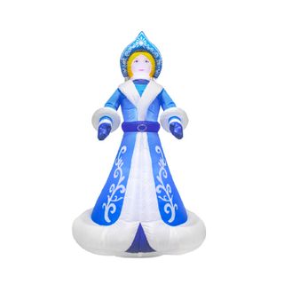 3D фигура надувная Снегурочка, размер 300см, внутренняя подсветка 9LED, компрессор с адаптером 12В, 