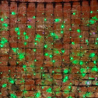 Гирлянда светодиодная Занавес 2х1,5м 360 LED ЗЕЛЕНЫЙ черный ПВХ IP65 постоянное свечение 230В соедин