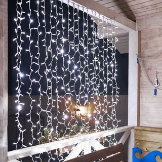 Гирлянда светодиодная Занавес 2х3м 600 LED БЕЛЫЙ белый ПВХ IP65 эффект мерцания 230В соединяется NEO