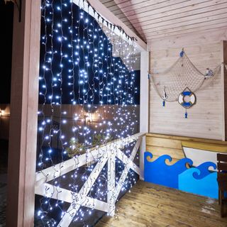 Гирлянда светодиодная Занавес 2х3м 760 LED БЕЛЫЙ черный ПВХ IP65 постоянное свечение 230В соединяетс