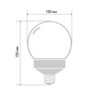 Лампа шар Е27 12 LED Ø100мм красная