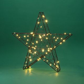 Металлическая 3D-фигура Звезда 35см, цвет свечения теплый белый, питание 3хAA (не в комплекте)