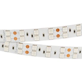Лента RT 2-5000 24V Yellow 2x2 (5060, 600 LED, LUX) (Arlight, 28.8 Вт/м, IP20)