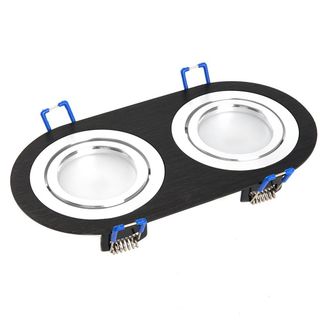 Светильник потолочный встраиваемый DL4670 MR16 50W G5.3 "овал", черный-хром