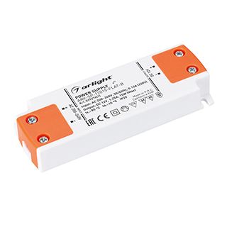 Блок питания ARV-SP-12015-FLAT-B (12V, 1.25A, 15W) (IP20 Пластик, 5 лет)