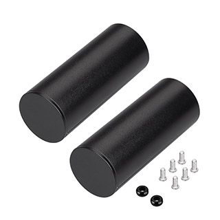 Заглушка ROUND-D36-360 BLACK с отверстием (Металл)
