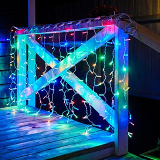 Гирлянда светодиодная Занавес 2х1,5м 192 LED МУЛЬТИКОЛОР прозрачный ПВХ IP65 постоянное свечение 230