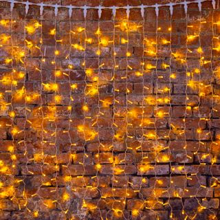 Гирлянда светодиодная Занавес 2х1,5м 300 LED ЖЕЛТЫЙ прозрачный ПВХ IP65 постоянное свечение 230В сое