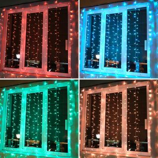 Гирлянда светодиодная Занавес 2х2м 200 LED RGB прозрачный ПВХ IP65 свечение с динамикой 230В соединя