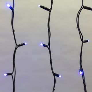 Гирлянда светодиодная Бахрома (Айсикл), 5,6x0,9м, 240 LED СИНИЙ, черный КАУЧУК 3,3мм, IP67, постоянн