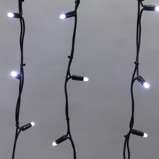 Гирлянда светодиодная Бахрома (Айсикл), 5,6x0,9м, 240 LED БЕЛЫЙ, черный КАУЧУК 3,3мм, IP67, эффект м